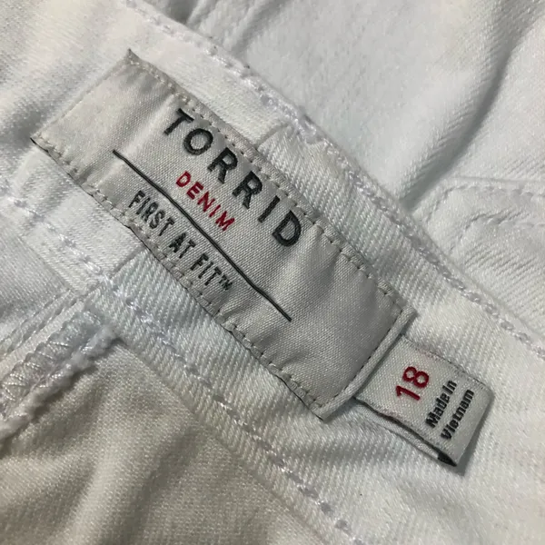 Torrid White Denim Mini Skirt  - Image 4
