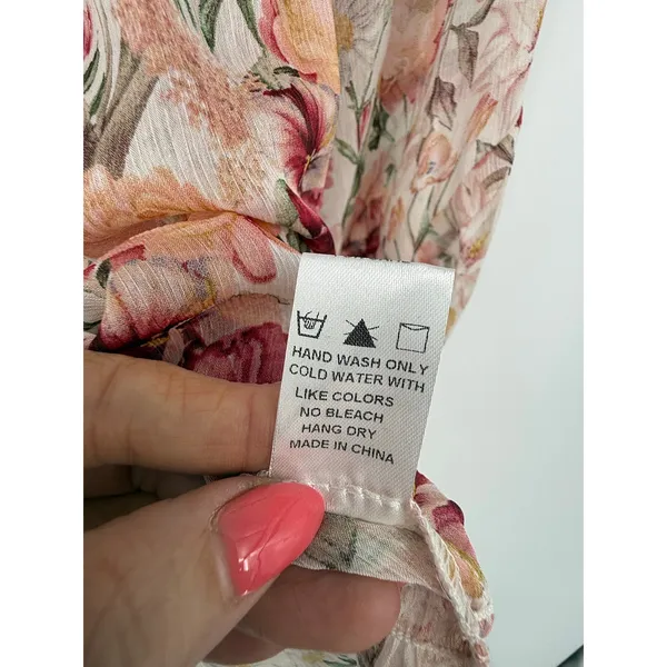 Dress Forum Los Angeles Floral Peasant Blouse Cottagecore Romantic Boho Top M - Image 7