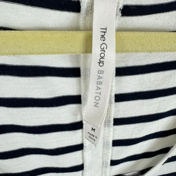 The‎ Group By Babaton Black White Striped Cotton Modal Short Sleeve T-Shirt Sz M - Image 6