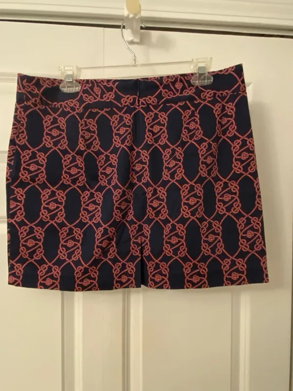 Vineyard Vines Navy Skirt with Pink Rope Pattern. size 10 - Image 2