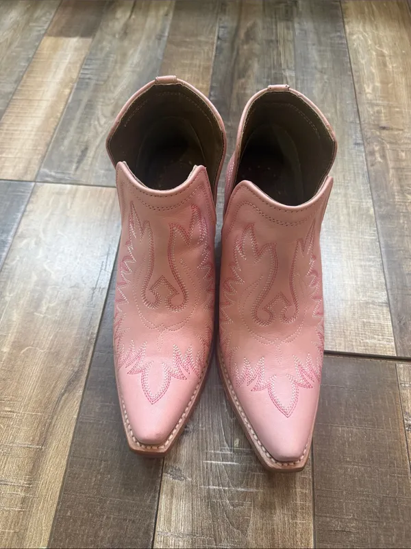 Ariat Pink Cutout Western Ankle Booties - Image 2