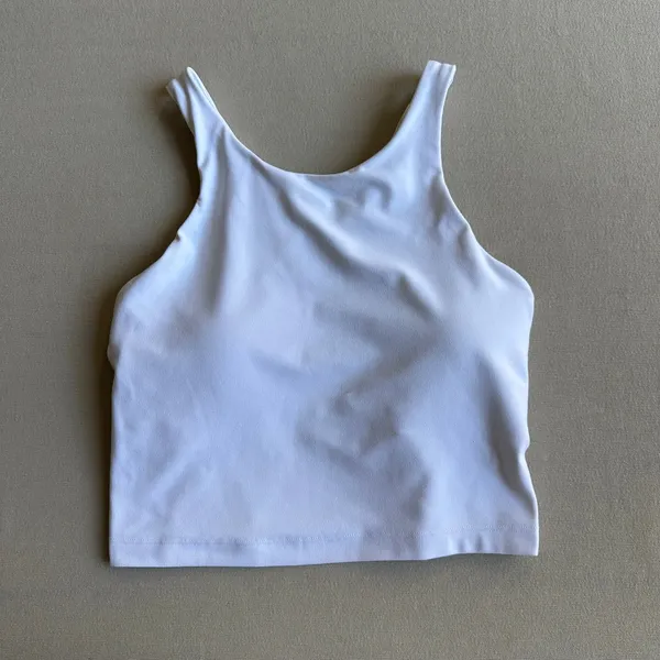 Athleta White Purpose Crop Longline Sports Bra - Image 2