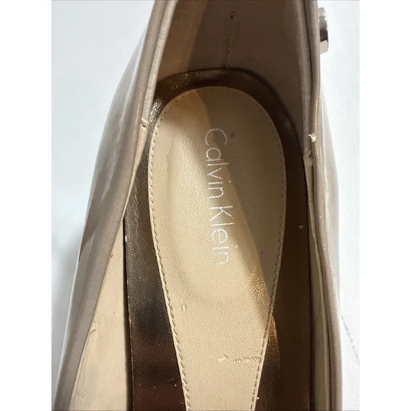Seven7 Calvin Klein Taupe Dress Shoes Women’s 7M Pump Open Toe Rubber Sole - Image 2