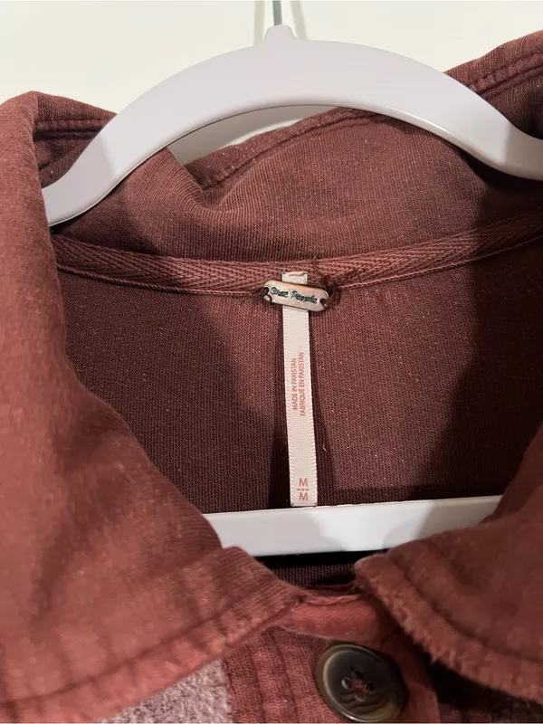 Free People Ruby Jacket in Maroon Reddish Brown Size Medium Elbow Patches - Image 3