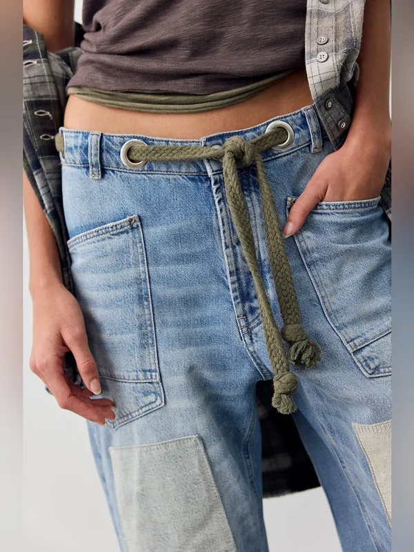 NWT Free People We The Free Moxie Pull-On Barrel Jeans - Truest Blue - 26 - Image 10