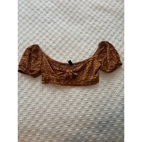 Windsor burnt orange cropped blouse - Image 3