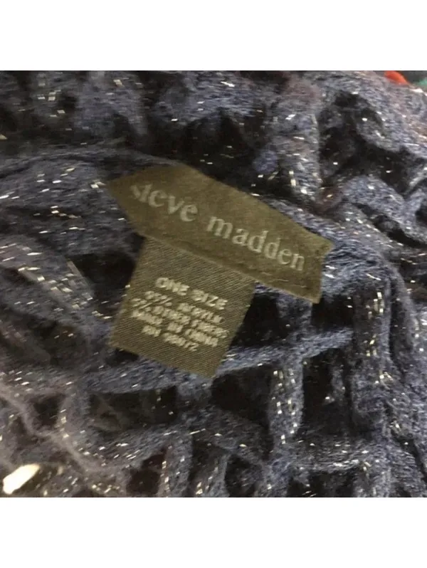 Steve Madden Open Knit Infinity Scarf Chunky Fringe Loop Winter Boho - Image 3
