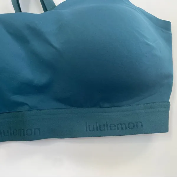 LULULEMON Fine Form Bra in Bermuda Teal Size 34DD Yoga Running Sport Seamless - Image 9