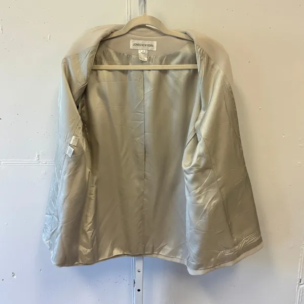 Jones New York Beige Neutral Single Button Blazer Jacket Size 14 Professional - Image 3