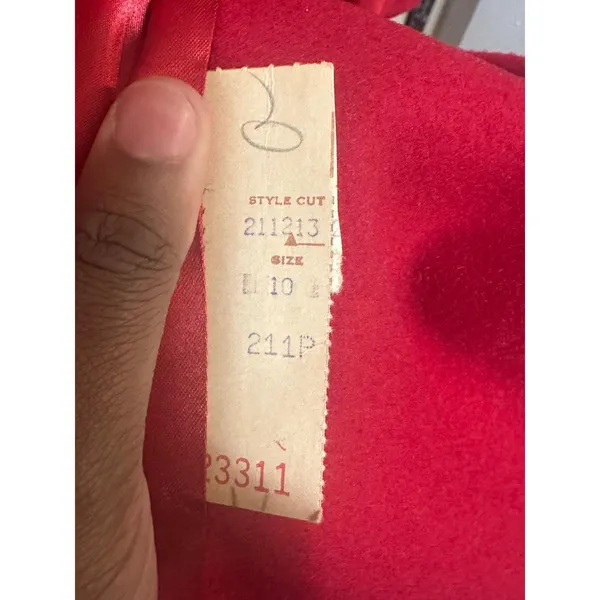 Vintage Red Wool Coat‎ Size 10 Mod 60s Style Above Knee Length - Image 3