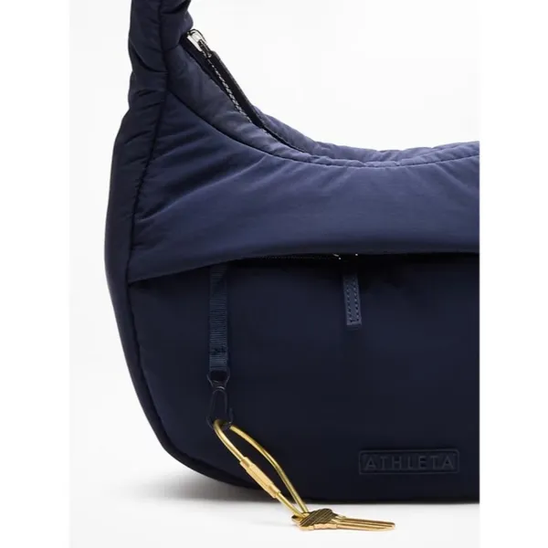 New Athleta All About Sheen Small Crossbody Hobo Bag Navy Blue - Image 6