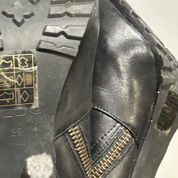 Aldo Black Leather Knee-High Boots with Buckle Detail - Image 3