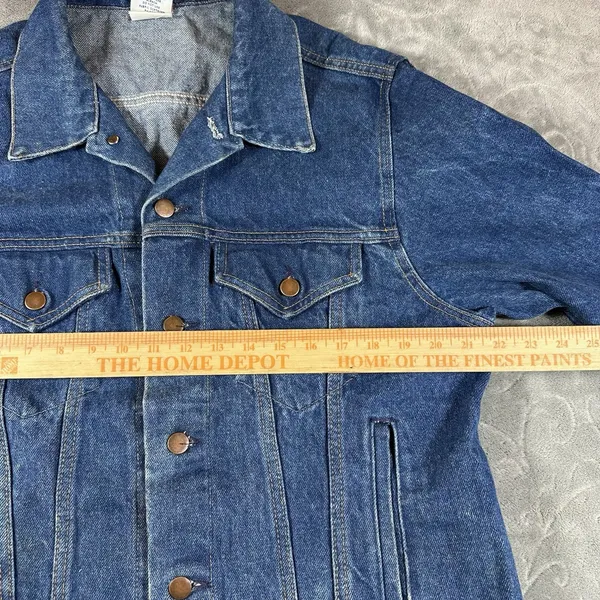 VTG Nutmeg Mills Denim Jacket Womens Large Trucker Heavyweight Retro 90s Y2K USA - Image 5