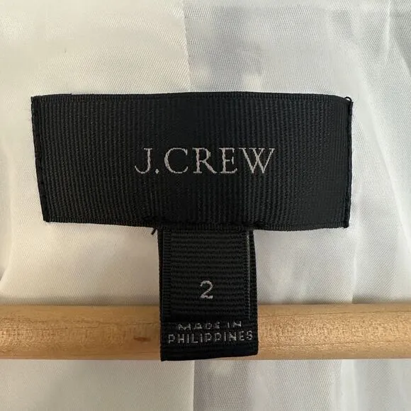 J.Crew Gingham Check Blazer Blue White Tuxedo Lapel‎ Professional Womens Size 2 - Image 5