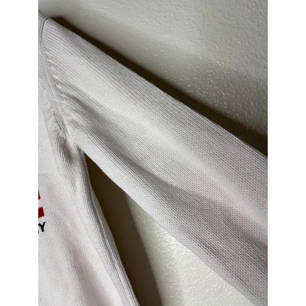 Polo‎ Jeans Co Ralph Lauren Womens White Cotton Flag Knit Sweater Large - Image 3