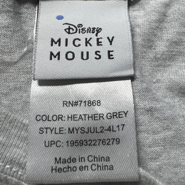 Disney Mickey Mouse Graphic Tee Grey Embroidered‎ Flowers Butterflies Women's XS - Image 4