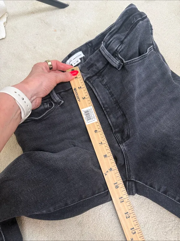 Good American Good Classic High Rise Ankle Denim Jeans Faded Black Size 6/28 - Image 11