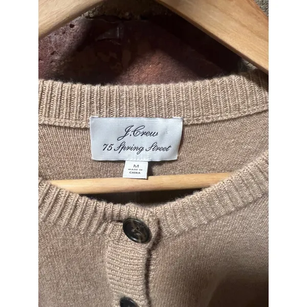 J.Crew 75 Spring Street 95% Cashmere Cropped Pocket Cardigan Quiet Luxury M - Image 4