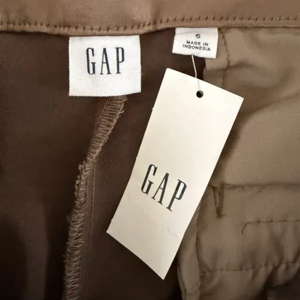 NWT GAP High Rise Pleated‎ Satin Trousers Cashmere Brown Wide Leg Pants - Image 5