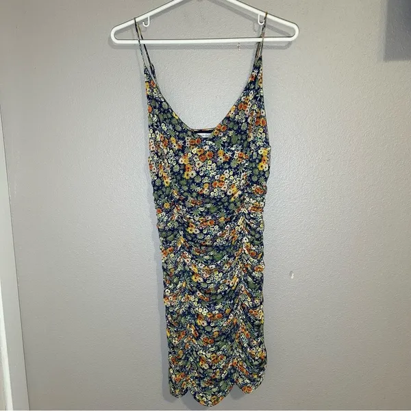 NEW Urban Outfitters Moonbeam Floral ruched mesh mini dress women’s size large - Image 3