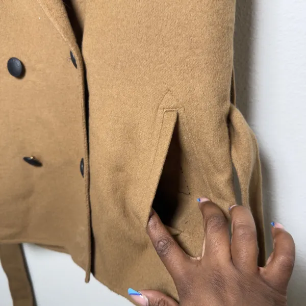 Rag‎ & Bone Women Pearson Vest Camel Wool Double Breasted Belted Sleeveless Coat - Image 4