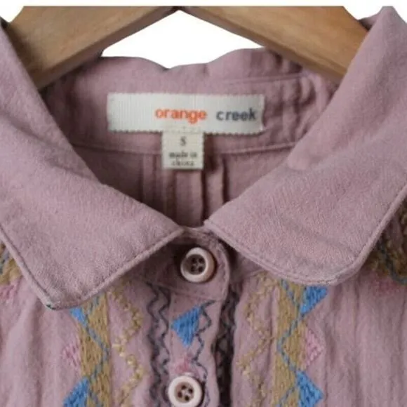 Orange Creek Mumu Dress Size‎ Small Pink Lined w/ Pockets Embroidery Grandmacore - Image 7