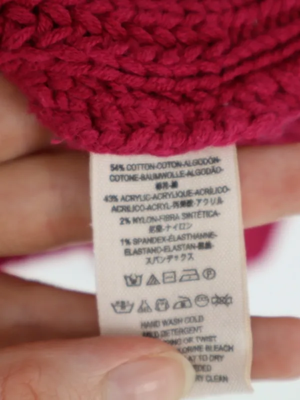 Free People Oversized Cowl Neck Sweater Fuchsia Pink Chunky Knit Slouchy Medium - Image 6