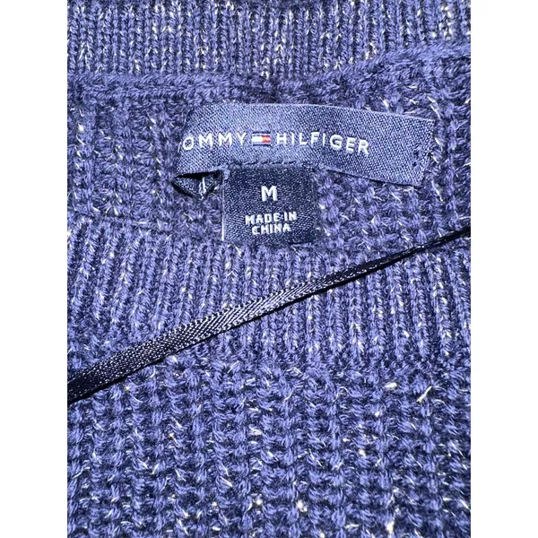 Tommy Hilfiger Women's Sweater Blue and Gold Medium - Image 3