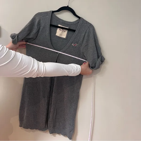 Hollister Y2K Gray Long Cardigan - Image 3