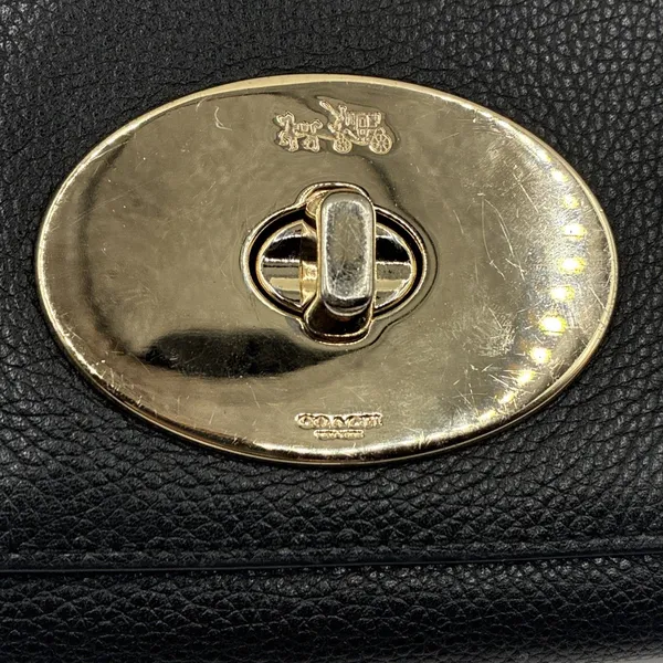 Coach Liv Pouch Crossbody Bag Black Pebbled Leather Small Purse - Image 2
