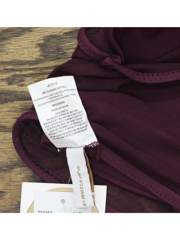 NWT Becca Mesh Overlay Convertible Bralette Bikini Swim Top Aubergine Purple D - Image 12