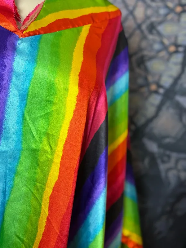 Rainbow Silky Robe/ Poncho/ Dress (Vintage!) Multiple - Image 7