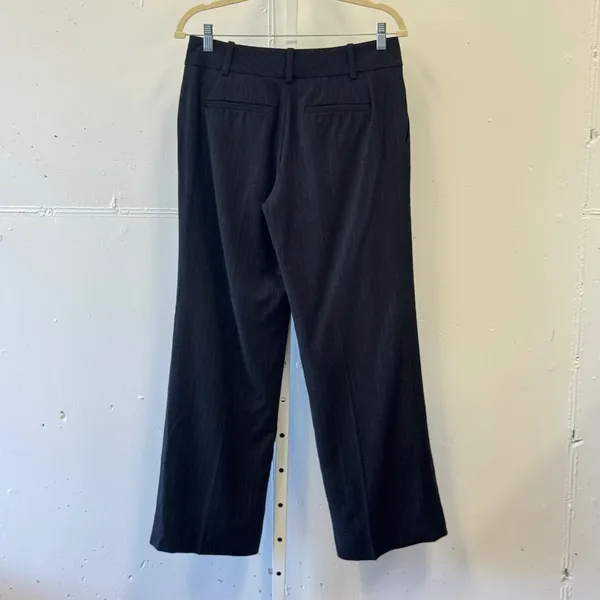Ann Taylor Womens Pinstripe Wool Blend Wide Leg Dress Pants Grey Size 4 252206 - Image 2