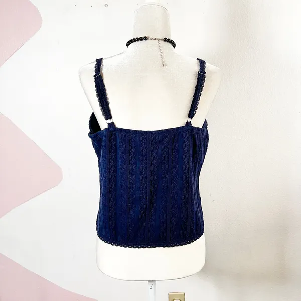 No Boundaries‎ Blue Babydoll Top Lace Trim Y2K 2000s Coquette XXL - Image 2