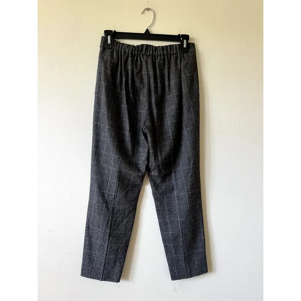 Aritzia Babaton wool cashmere gray plaid checked pants size 2 DRM - Image 4