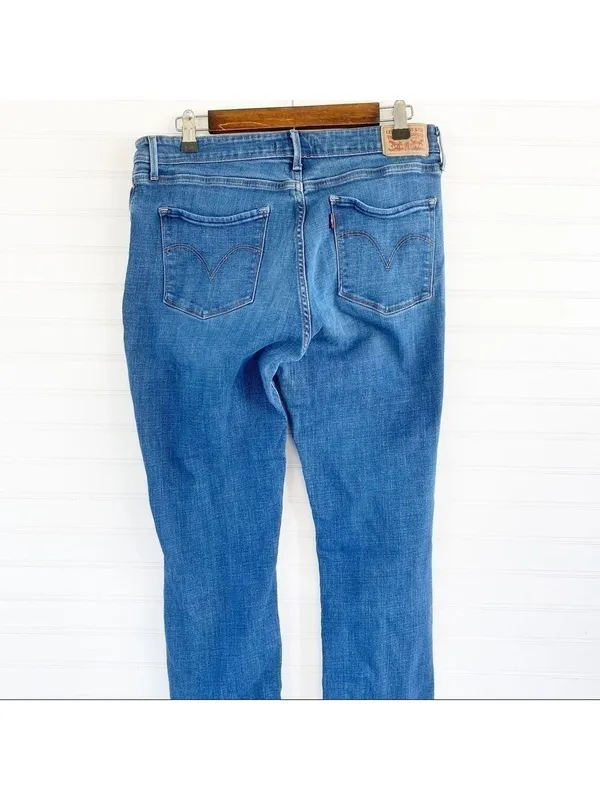 Levis Mid Rise Skinny Jeans‎ Womens 14M Medium Wash Blue Denim W32 L32 - Image 3