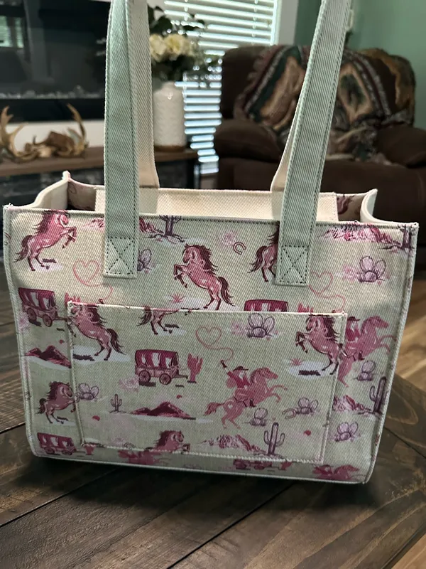 VIRAL Betsey Johnson pink horse rodeo western bag - Image 5