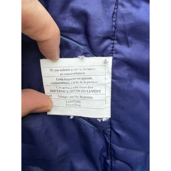Womens PATAGONIA Blue Goose Down Puffy Sweater Full Zip Sweater Jacket Small - Image 10