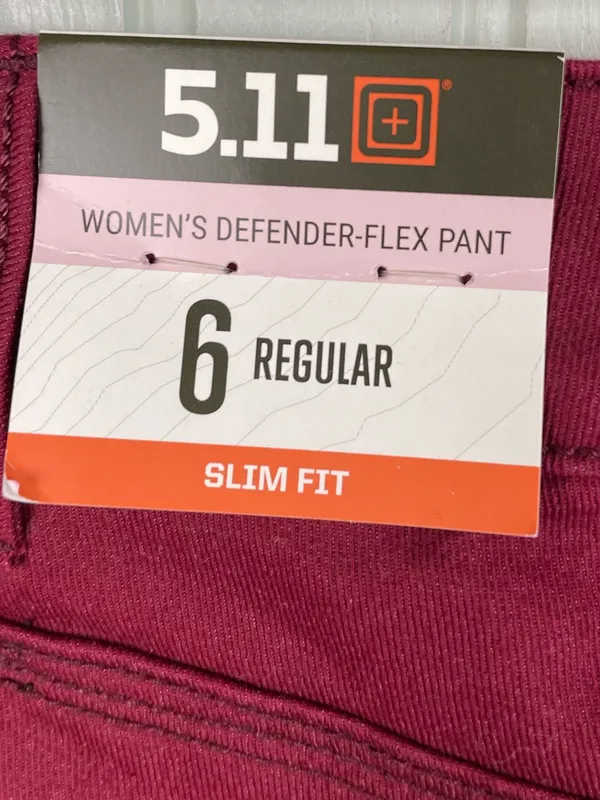 NEW 5.11 Tactical Women's Defender-Flex Pants Slim Fit Size 6 Regular Red Twill - Image 9