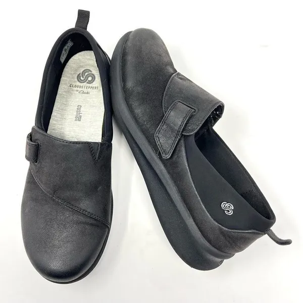 Clarks Cloudsteppers Black Sillian 2.0 Ease Adjustable Strap Slip On Shoes 7.5 - Image 11