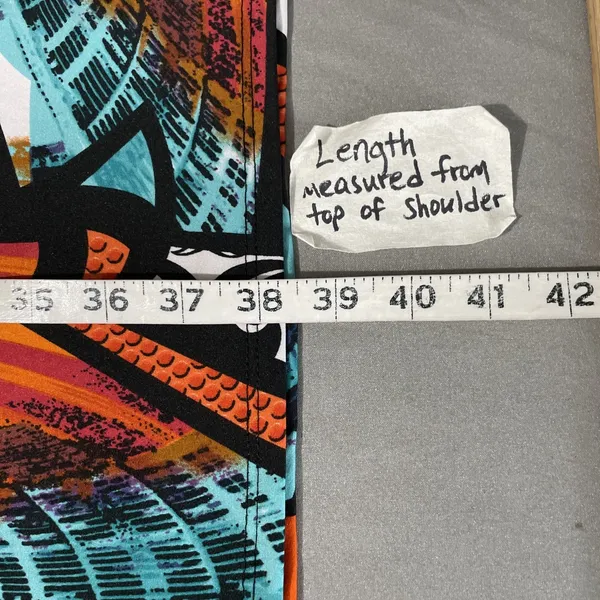 Sophie A Dress Size XL Bright Travel Knit Easy Care Dopamine Artsy Art to Wear - Image 9