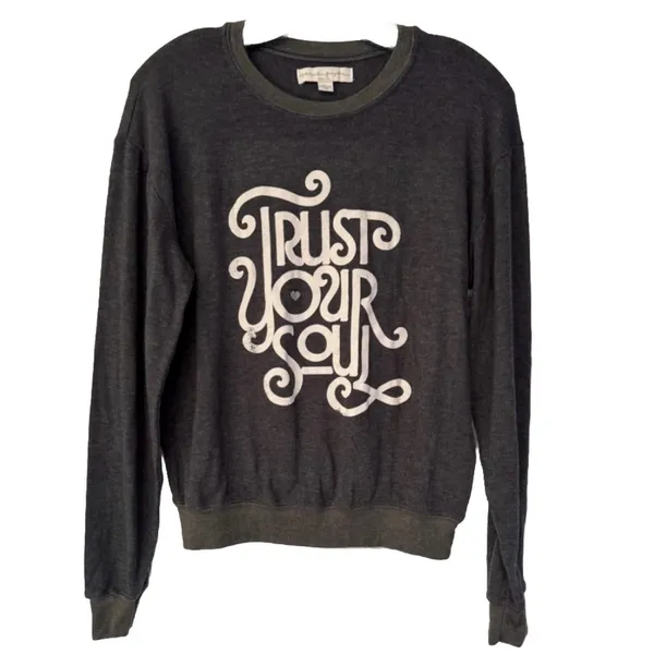 Spiritual Gangster Trust Your Soul Charcoal Grey Women’s Sweatshirt Size Medium - Image 2