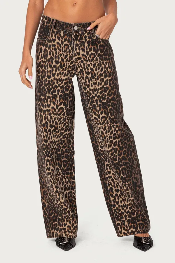 Edikted Cheetah Jeans - Image 2