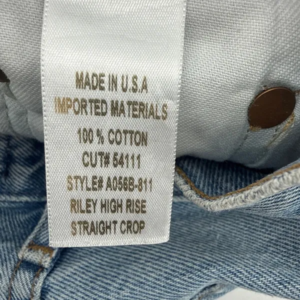 AGOLDE Riley High Rise Straight Crop Jeans Light‎ Wash Distressed 23 A056B-811 - Image 7