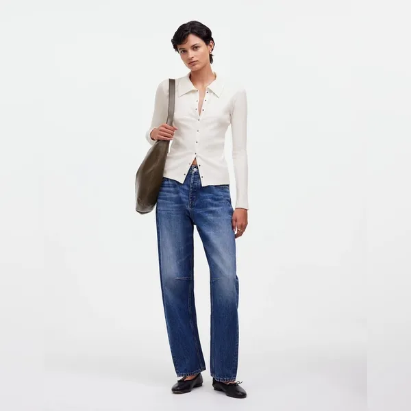 NWT Madewell Winter White Snap-Front Cardigan Sweater Top Size Medium - Image 5