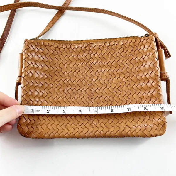 Madewell The Knotted Woven Leather Crossbody Bag Purse Tan Brown - Image 8