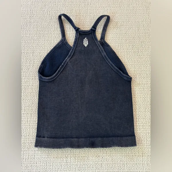 Free People Happiness Runs Long Crop Tank in Vintage Navy M/L - Image 6
