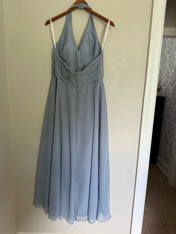 Azazie Bridesmaid Dress Dusty Blue - Image 3