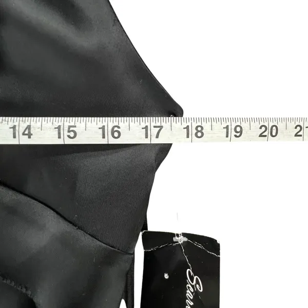 Scarlett Nite Y2K Halter Dress 14 Black Satin Tiered Ruffled Cocktail Retro HOCO - Image 9