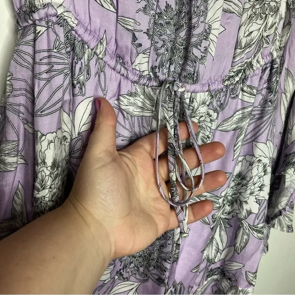Bardot Britt Lavender‎ floral off the shoulder dress size 4/XS - Image 5